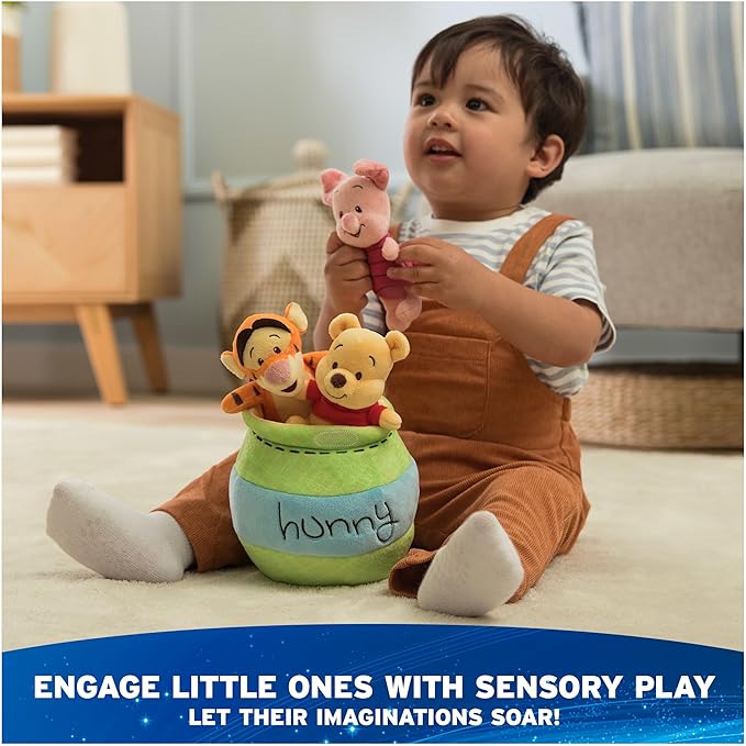 GUND Disney Official Winnie The Pooh Plush Playset with Pooh, Tigger, and Piglet, Sensory Toy Stuffed Animals for Ages 0 and Up, Green, 8”