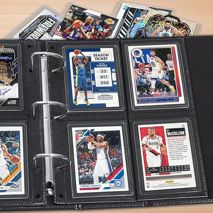 Top Loader Sleeves 4-Pocket Trading Card Storage Refill Binder Pages – 25 Pack