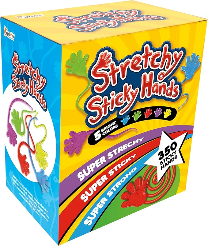 350 Pcs Bulk Sticky Hands for Kids - Mini Slappy Slap Little Small Hands Sticky Toy - Boys & Girls Goodie Bags Stuffers Party Favors for Birthday, Halloween, Treasure Box, Carnival Prizes Rewards