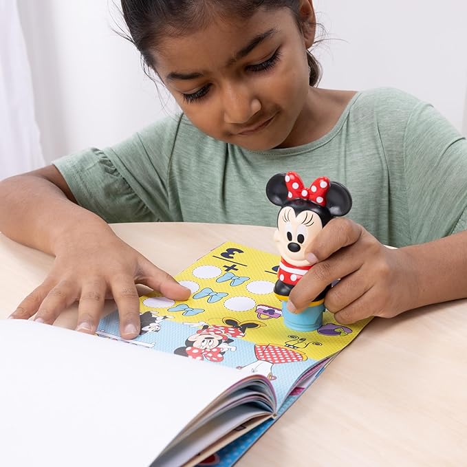 Melissa & Doug Sticker Wow!™ Disney Minnie Mouse Bundle: 24-Page Activity Book, Refillable Sticker Stamper, Mini Pad, 500 Stickers, Arts and Crafts for Kids Ages 3+