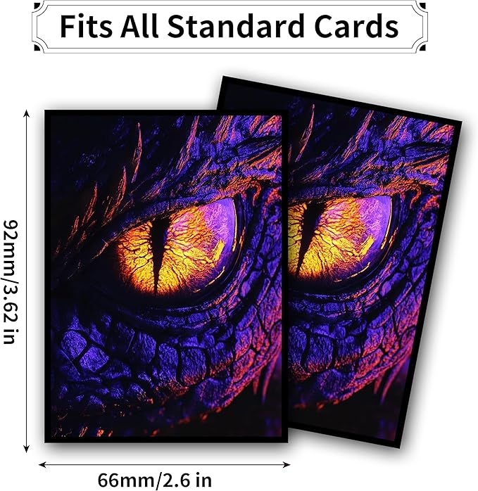 MTG Card Sleeves, Ultra Clear Front & Matte Finish Back, 100 Count Standard Size Matte Art Sleeve for Magic The Gathering (Dragon's Eye)