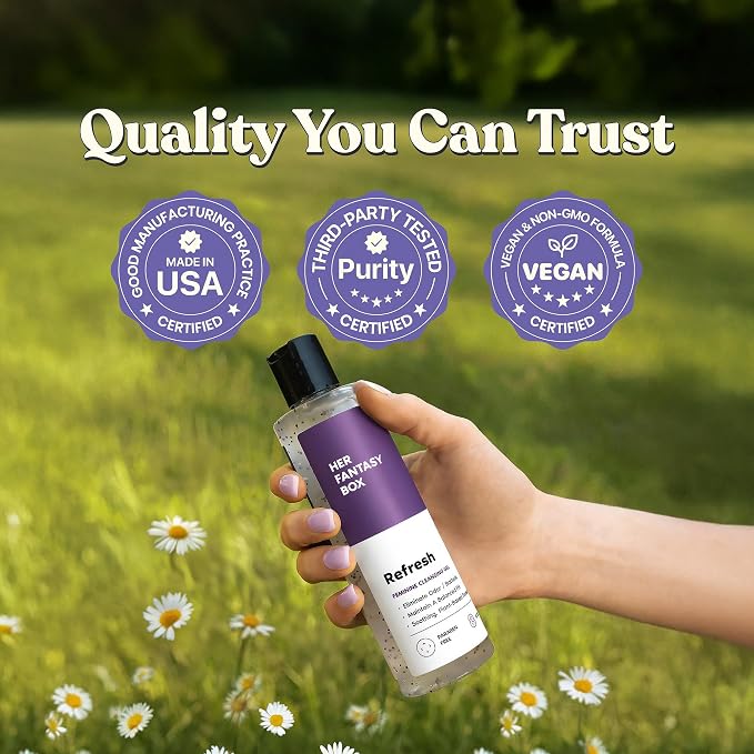 Her Fantasy Box | Refresh pH Balancing Shower Gel - Natural Feminine Hygiene Solution for Gentle Cleansing, Odor Control, and Skin Nourishment - pH-Balanced Formula for All Skin Types (8 oz)