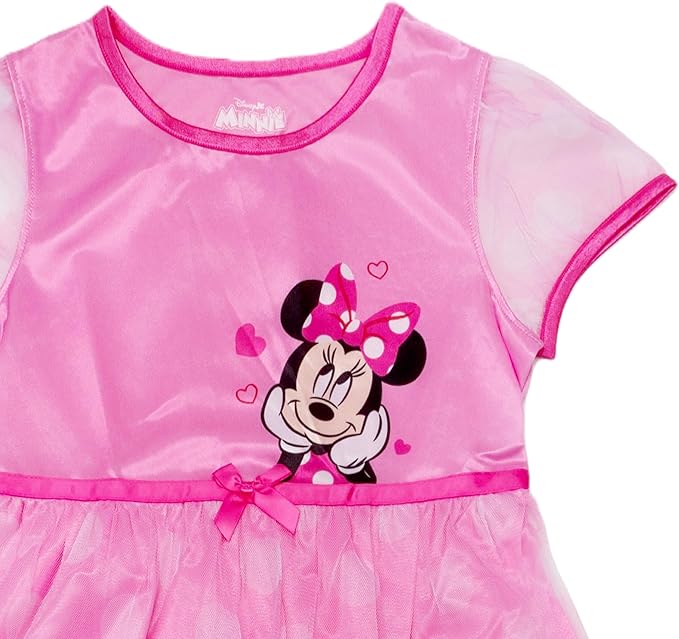 Disney Girls' Princess Dress Nightgown, Fantasy Gown, Soft & Cute Pajamas for Kids