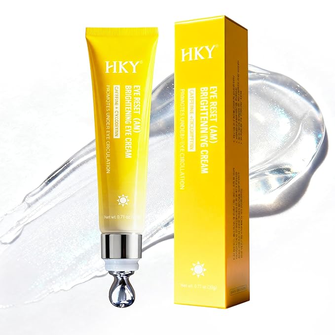 HKY Eye Cream, Under Eye Bags And Wrinkles Repair Cream Brightener, Anti Aging, Dark Circles Puffiness Under Eye Treatment With Caffeine Serum & Cyclodextrin, Morning Instant Firming