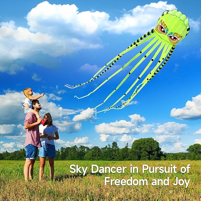 Kites for Adults Giant Octopus Kite 26ft for Outdoor Fun Large 3D Kite with Reel for Beach, Park, and Family Gatherings - Durable Design Easy to Fly