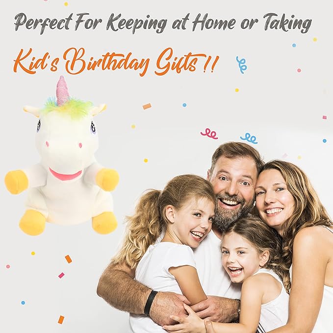 Cuteoy Plush Unicorn Hand Puppet Stuffed Animal Toy Open Movable Mouth Creative Role Play Storytelling Plushies Gifts for Kids Toddlers Birthday Christmas
