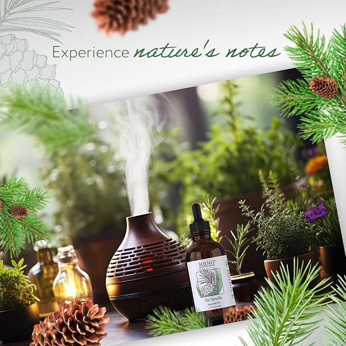 HBNO Organic Fir Balsam Essential Oil - Huge 4 oz (120ml) Value Size - USDA Certified Organic Fir Balsam Oil, Perfect for Aromatherapy, Soap Making, DIY, Fragrances, Diffuser
