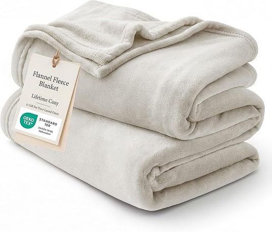 Bedsure GentleSoft Fleece Bed Blankets Large Size Linen - Soft Lightweight Fuzzy Cozy Luxury Oversized King Blanket Microfiber, Room Home Decor Gifts for Women and Men, 120x120 inches