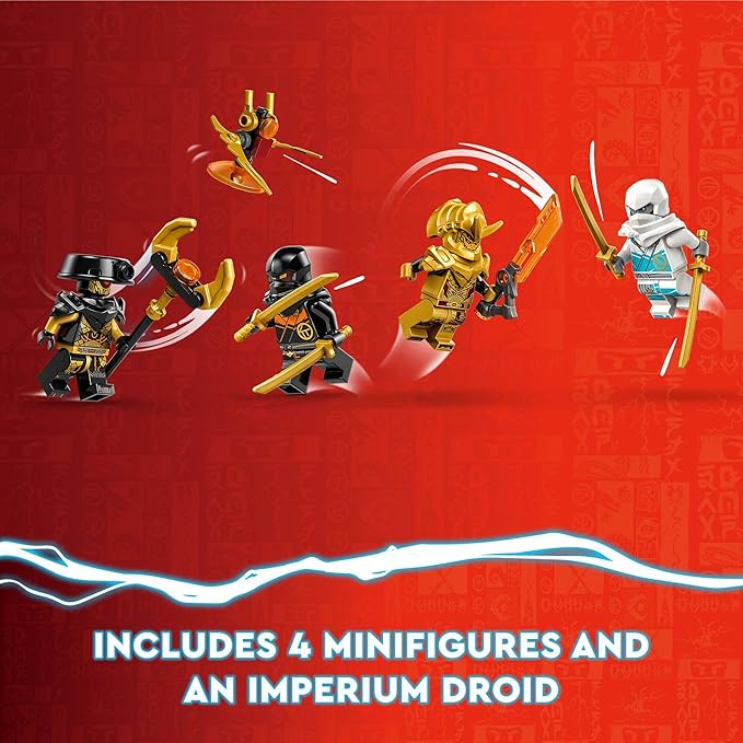 LEGO NINJAGO Zane’s Dragon Power Spinjitzu Race Car 71791 Building Toy Set, Features a Ninja Car, 2 Hover Flyers, Dragon Toy, and 4 Minifigures, Gift for Kids Aged 7+