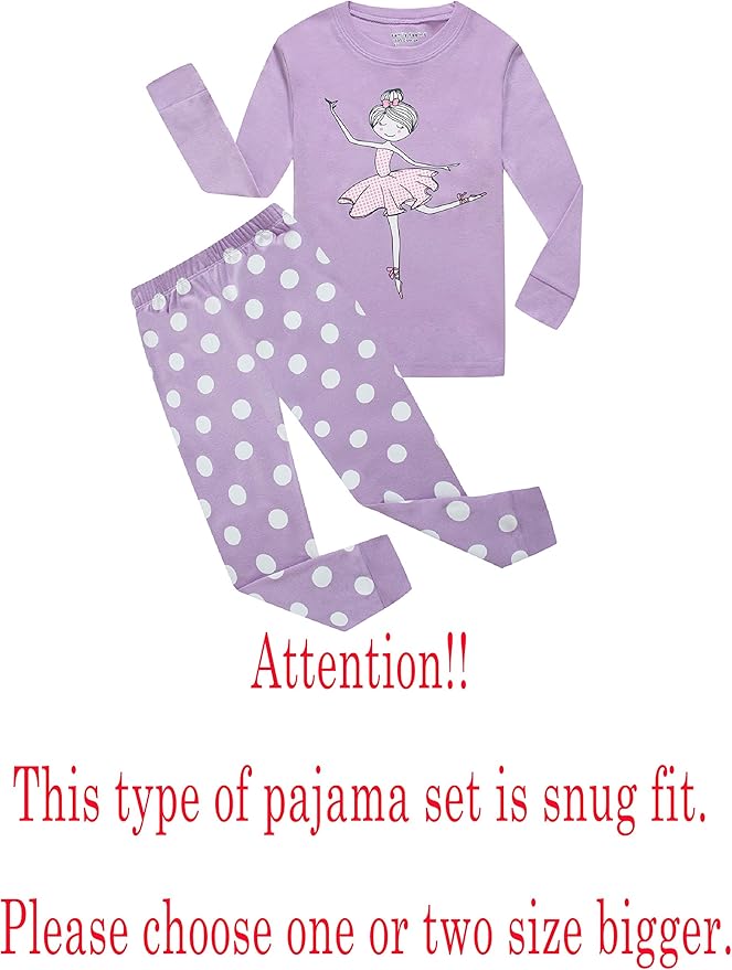 Family Feeling Kids & Toddler Girls Boys Pajamas 2 Piece Pjs Set 100% Cotton Sleepwear