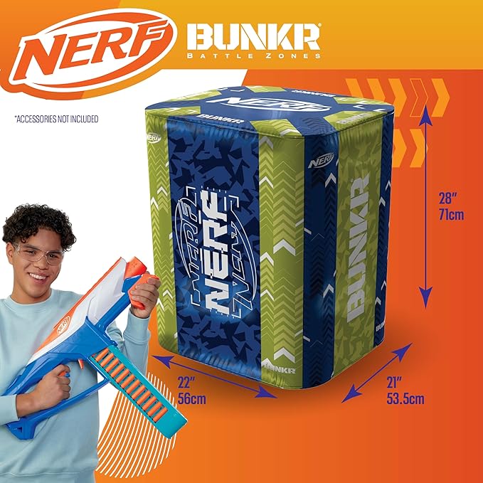 BUNKR Battle Zones NERF NERF Stadium Pack – 9-Piece Inflatable Barricade Shield Bunker Set for War, Laser Tag, Foam Dart Blasters, Gel Blasters, Water Blasters & Outdoor Battle Play