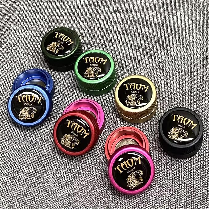 TAOM Pool Chalk Holder Round Shaped Practical Tool Billiards Accessories Magnetic Mini Chalk Tip Case Container Round Box Billiards