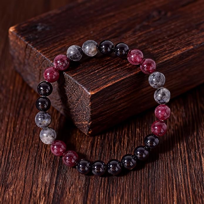 Menopause Bracelet for Women, Natural Crystal Elastic Bracelets Hot Flashes & Anxiety Relief Calming Balance Menopause's Support Jewelry Gift With Card