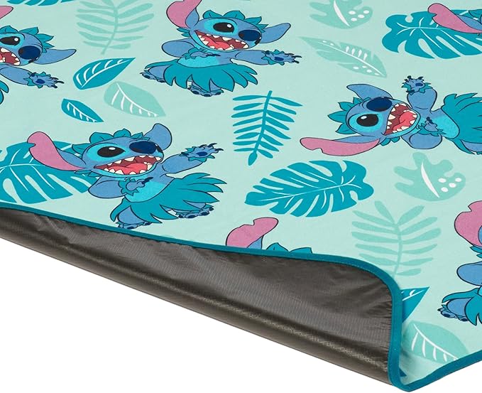 Disney Stitch Blanket Hula Dance Tropic Leafs Outdoor Picnic Throw 50" X 60"