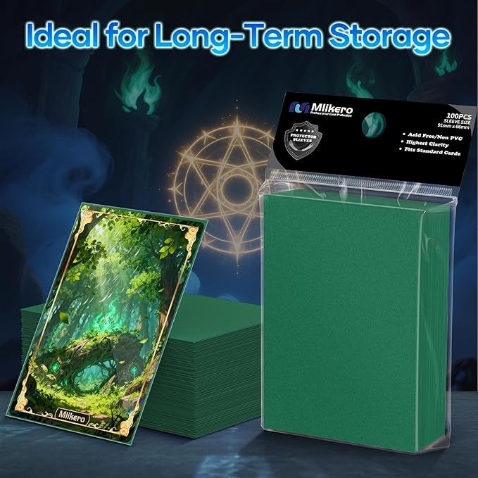500 Count Card Sleeves, Matte Magic Card Sleeves, Smooth Shuffle & Tear Resistant, Fit for MTG, TCG, CCG (Dark Green)
