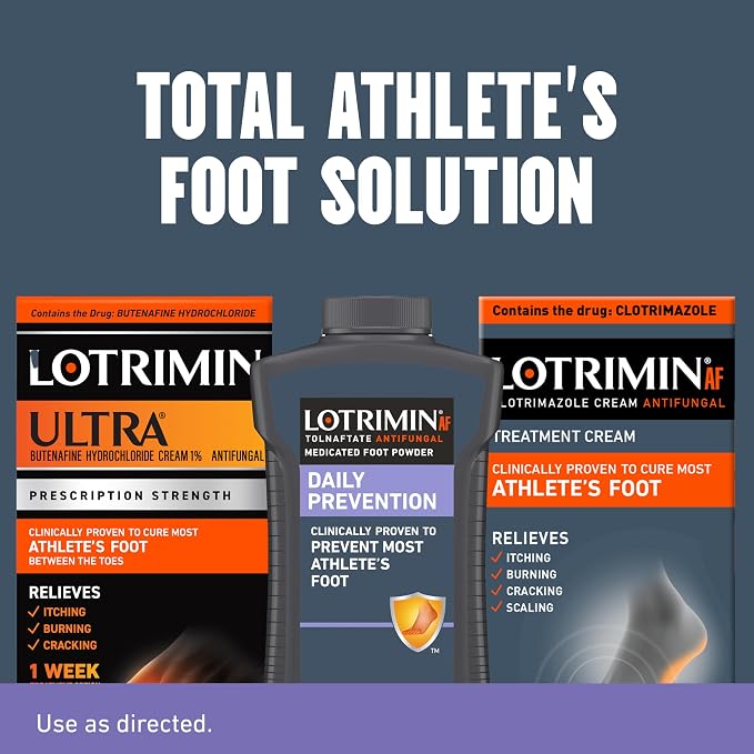 Lotrimin AF Athlete's Foot Daily Prevention Medicated Foot Powder, Tolnaftate Antifungal, Clinically Proven Prevention of Most Athlete's Foot, 3 Ounce (90 Grams) Bottle (Pack of 3)