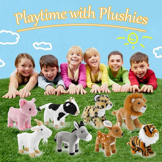 Stuffed Animals Toy Farm Animals 8 INCH,Plushies Stuffed Animals for Girls Plush Toys Little Stuffed Animal, Cute Stuffed Animal Plush Toy for Boy Girls (Standing Donkeys)
