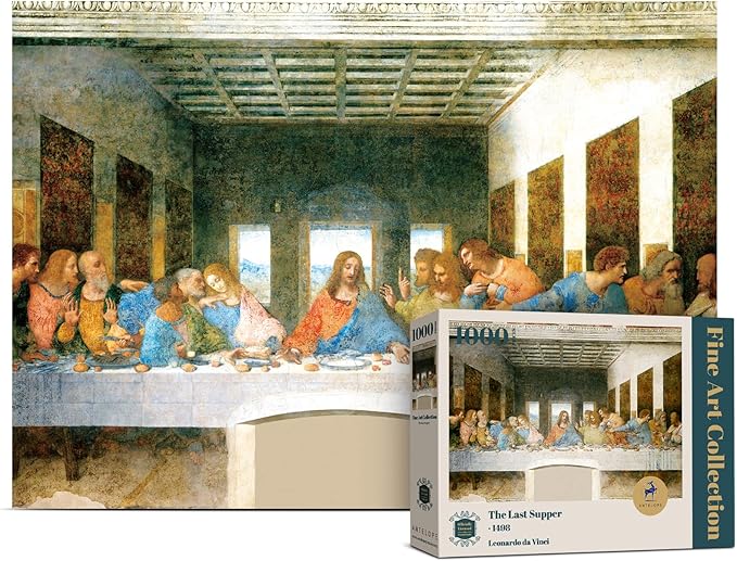 Antelope - Last Supper Puzzle Mural Leonardo da Vinci Officially Licensed - 1000 Pieces High Resolution, Matte Finish, Smooth Edging, No Dust Classic Artistic Puzzle