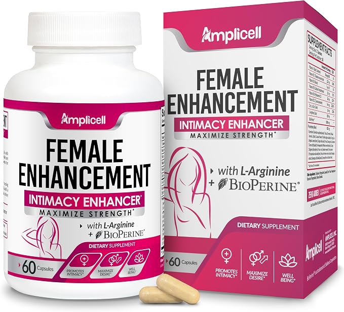 AMPLICELL Women's Libido Support & Hormone Balance – Maca, Ashwagandha, Dong Quai, Ginseng & Tongkat Ali – Energy, Mood & Feminine Vitality – Non-GMO, Vegan – 60 Ct