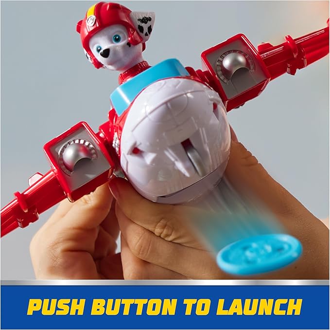 Paw Patrol: Air Rescue Marshall Action Figure & Hero Hydro Airplane Toy with Projectile Launcher & 2 Projectiles, Kids Toys for Boys & Girls Ages 3+