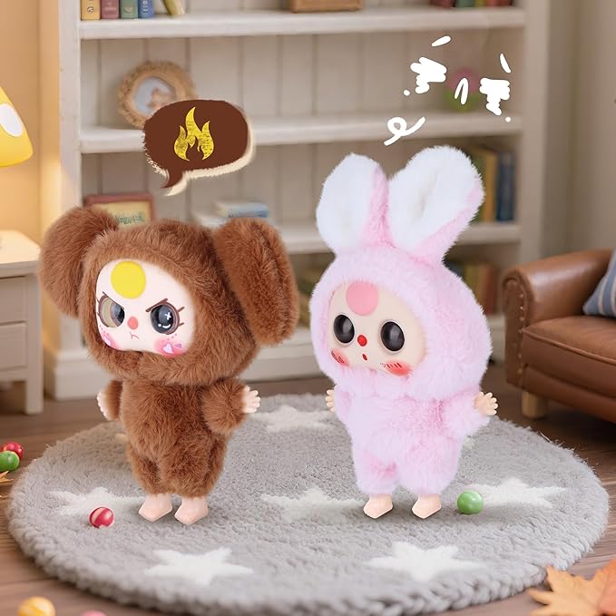 Vinyl Plush Pendant, Stuffed Animals with Cute Vinyl Face Vivid Expression for Girls Boys, Kawaii Macaron Pink Plush Figures Stuffed Doll Gift for Birthday Christmas Home Car Décor Collectibles Toys