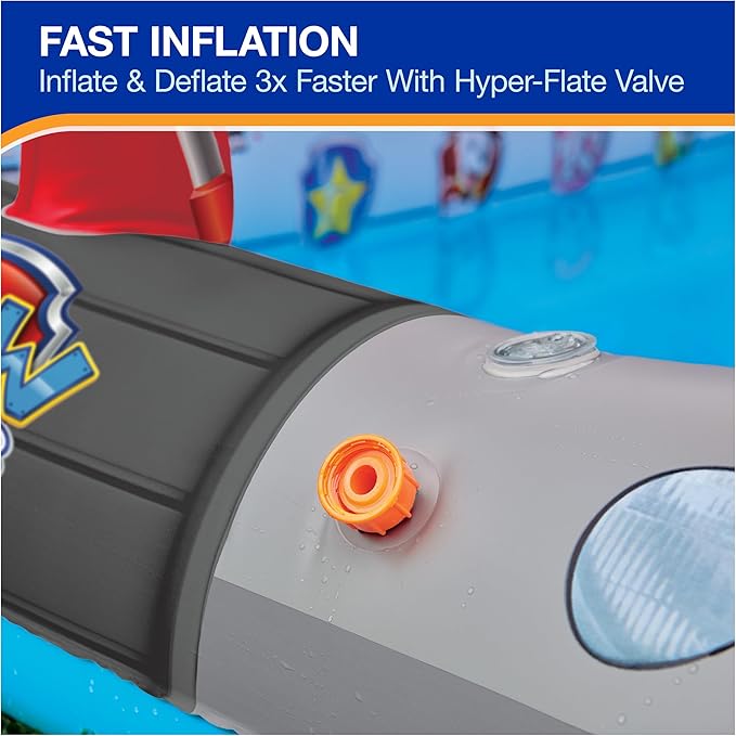 SwimWays Paw Patrol Deluxe Inflatable Pool, Above Ground Pool with Canopy and Fast Inflation for Kids Aged 3 & Up