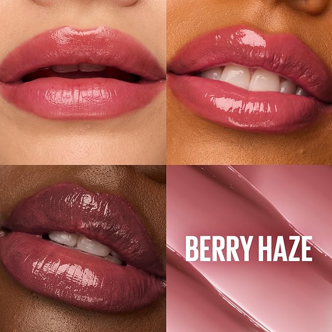 Maybelline Lifter Glaze Oil Balm with Hyaluronic Acid and Hydrating Oil Blend, Lip Balm with 24HRs of Smooth, Moisturizing Shine, Berry Haze (Sheer Cool Mauve)