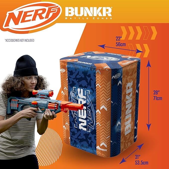 BUNKR Battle Zones NERF NERF Stadium Pack – 9-Piece Inflatable Barricade Shield Bunker Set for War, Laser Tag, Foam Dart Blasters, Gel Blasters, Water Blasters & Outdoor Battle Play