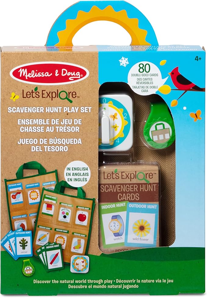 Melissa & Doug Let’s Explore Indoor/Outdoor Scavenger Hunt Play Set – 80 Double-Sided Cards