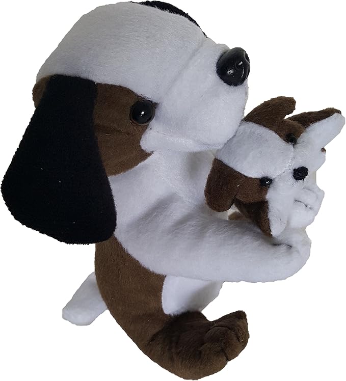 Plush Dogs and Cats Holding Their Babies (12 Dogs Holding Puppies)