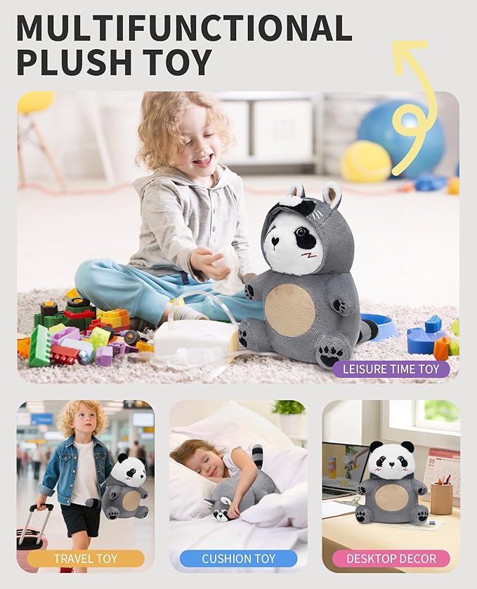 OLAOLA Raccoon Panda Plush 13.8 Inch Cute Panda Stuffed Animals Plush Toy Soft Doll Pillow for Kids Adults