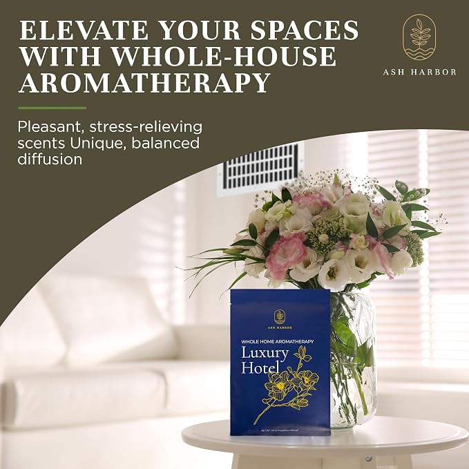 Luxury Hotel Aromatherapy 4 Pack - Filter Fresh Whole Home Air Freshener System - HVAC Vent Freshener for Home AC - House Air Fresheners Smell Good for Office, & More by Ash Harbor