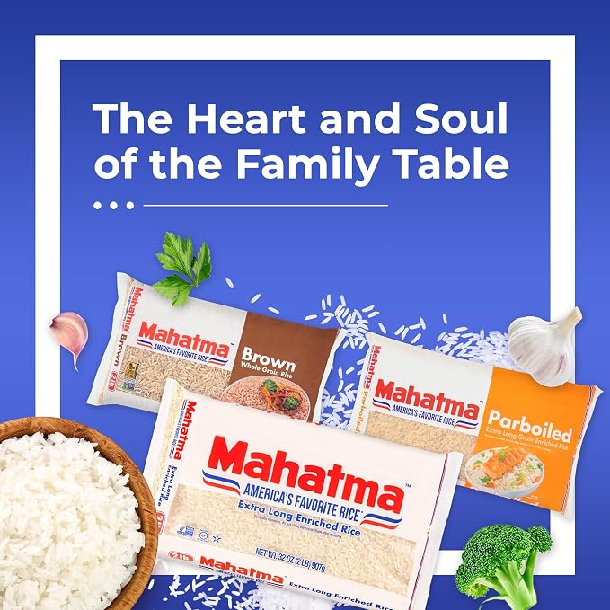 Mahatma Extra-Long-Grain Rice 2-Pound Rice Bag,Gluten-Free and Non-GMO White-Rice Bulk Bag,(Pack of 5)