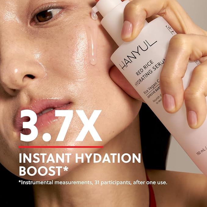 HANYUL Red Rice Hydrating Serum with Vegan Ceramide & Squalane | Korean Face Serum for Plumping Hydration, Radiant Skin Glow, Slow Aging, Firming & Barrier Support | For All Skin Types