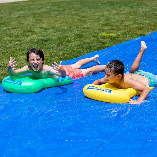BACKYARD BLAST Giant Slip and Slide for Adults and Kids - Heavy Duty Large Slip n Slide Water Slide for Kids Backyard Outdoor Water Play Includes Inflatable Riders