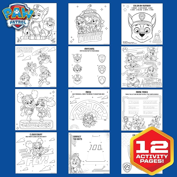 Horizon Group USA Activity Book for Kids, Coloring and Sticker Games for Children, Includes Markers, Paw Patrol