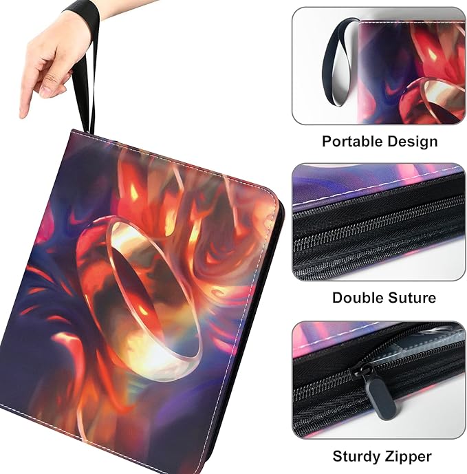 900 Pockets Trading Card Binder for MTG/YGO/TCG Cards,Portable Waterproof Card Storage Bag with Removable Sleeves, Card Book for Magic the Gathering Lord of the Rings