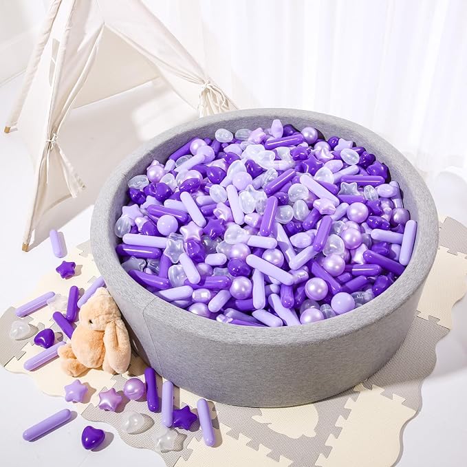 STARBOLO Ball Pit Balls for Toddlers - Macaron 200 Ball Pit Balls Crush Proof Plastic Toy Balls for Toddlers Ball Pits, Ball Pit Play Tent, Baby Pool Water Toys(Mixed Purple)
