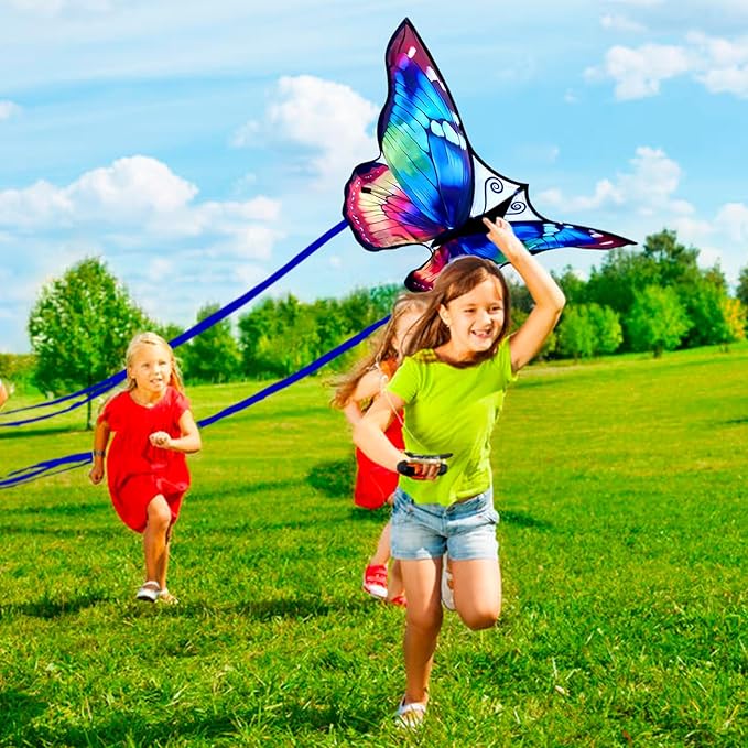 Beautiful Butterfly Kites for Kids & Adults Easy to Fly，Kites for Beach Trip Park Family Outdoor Games and Activities (Sparkling Butterfly)