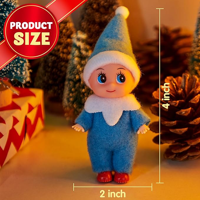 JOYIN 1 Pack Christmas Blue Tiny Elf Soft Plush Toy for Adults Kids Accessories Party Favors Xmas Party Supplies Christmas Decor, Xmas Gift