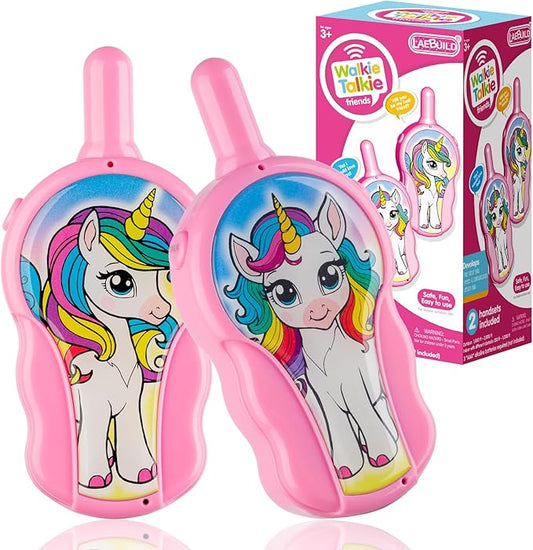 Unicorn Walkie Talkies for Kids - 2 Pack | 2000ft Range in Open Areas, <0.01W Ultra-Low Radiation, Auto-Sleep for 2-6Y Girls, CPC Certified