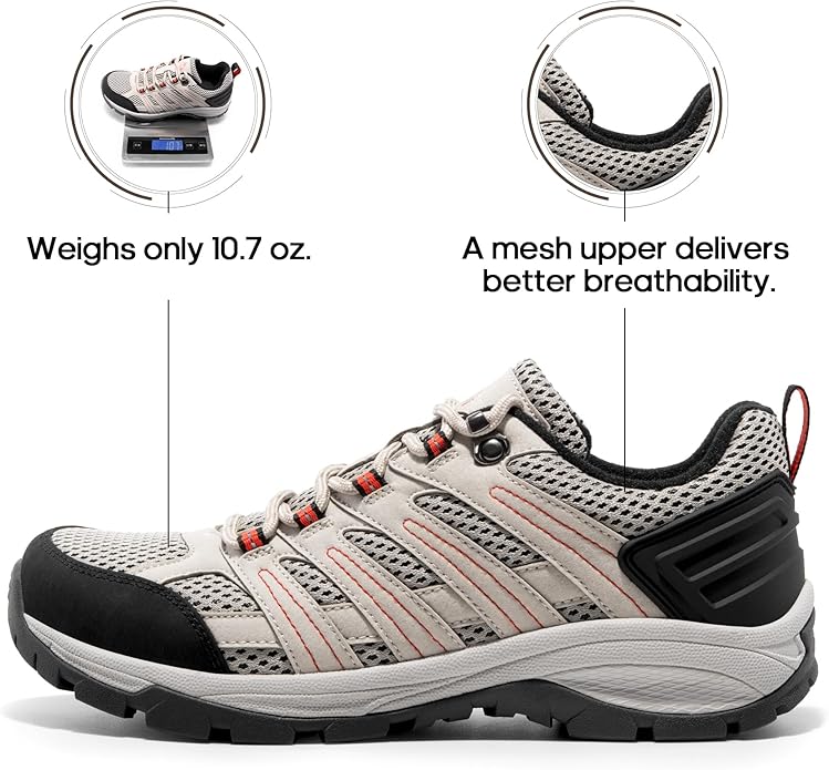 NORTIV 8 Women's Lightweight Hiking Shoes | Breathable Walking Sneakers Slip-Resistant For Outdoor Work Travel Daily Wear Wander