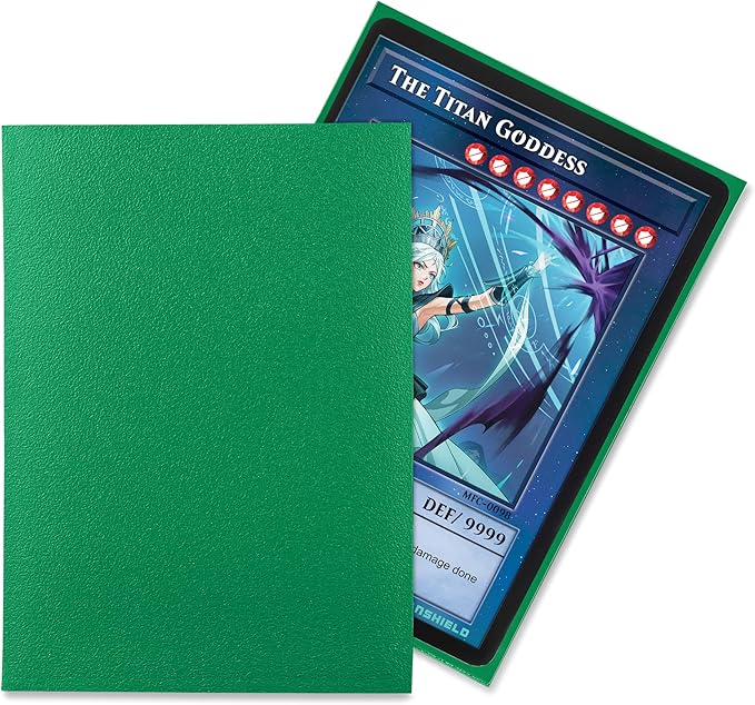 TitanShield (150 Sleeve) Colored Small Japanese Sized Trading Card Sleeves Deck Protector for Yu-Gi-Oh, Cardfight!! Vanguard & More (Emerald)