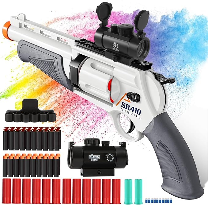 Soft Bullet Shotgun Toy Gun - Foam Blaster Dart Sniper Rifle with Scope Boys Halloween Xmas Birthday Kids Age 8-12 Year Old Fake Pistol Young Revolver Cap Guns Outdoor Children Play CS