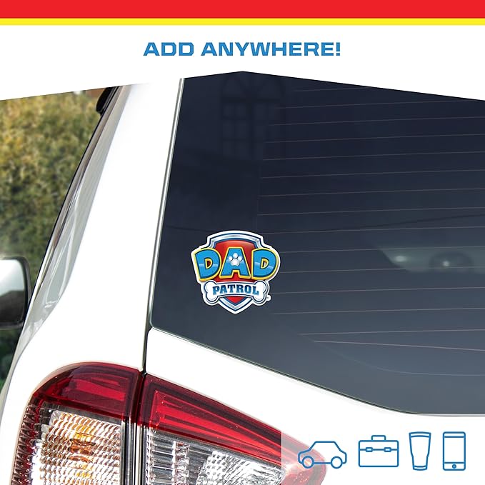 Paw Patrol Dad Patrol Decals - Set of 3 Dad Patrol Badge Vinyl Stickers for Truck Water Bottle Bike Helmet Laptop Skateboard - Outdoor Rated Water Resistant Vinyl Decals