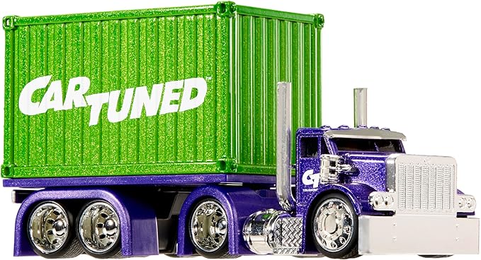 CarTuned™ Rig$ Container Case- Sneaky Pete, Purple and Green DieCast Truck, Style 2