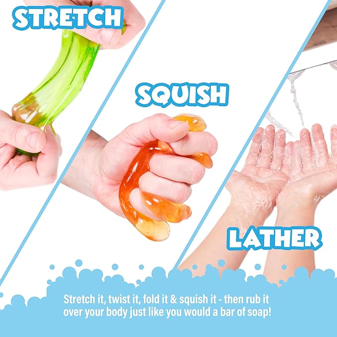 Tub Works Bath Soap & Slime Body Wash, Variety Pack | Nontoxic | Stretchy, Squishy Slime Soap & Gooey, Playful Sensory Fun Kids & Toddler Bath Toys (10 Piece Set)