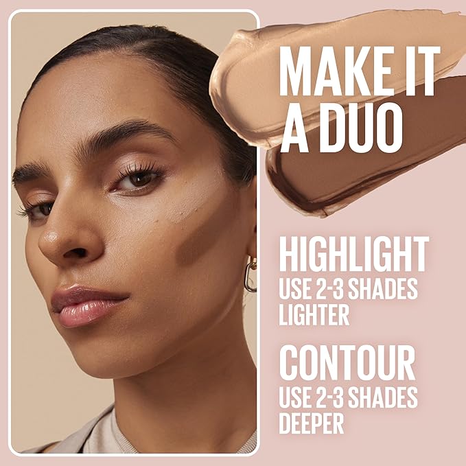 Maybelline Lifter Stix Multi-Use Face Stick - Contour, Bronzer, Concealer and Foundation Stick, All-In-One Creamy Face Makeup with Cranberry Seed Oil, 75, 1 Count