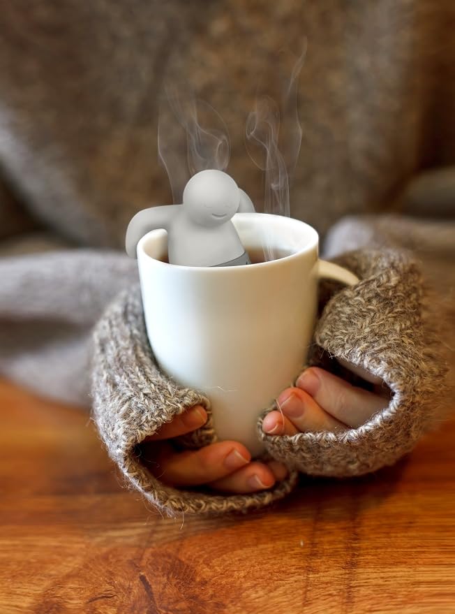 Genuine Fred, MR. TEA, Resuable Silicone Tea Infuser, Gray, Fun Gift for Tea Lovers, Clever Kitchen Gadget