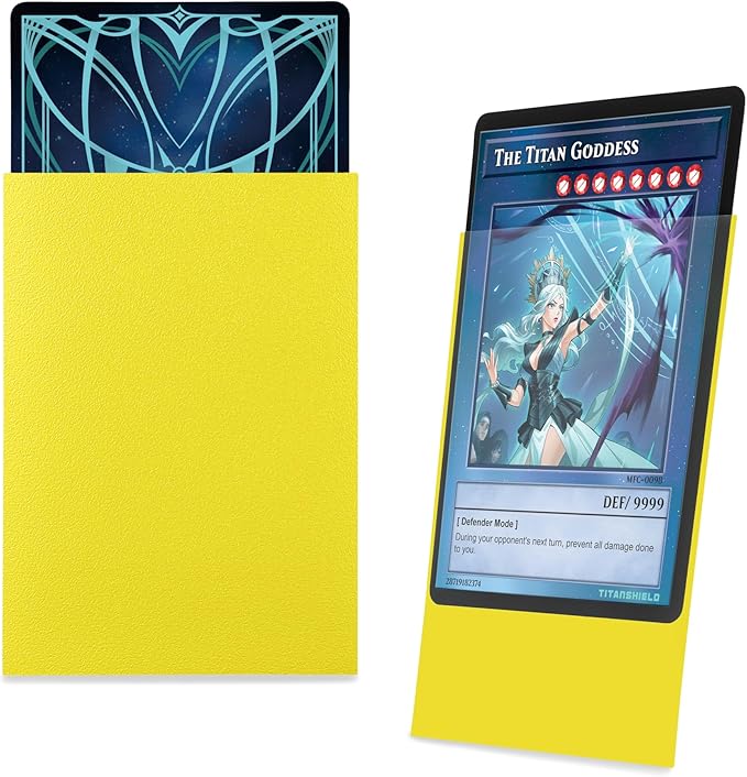TitanShield (150 Sleeve/Yellow) Small Japanese Sized Trading Card Sleeves Deck Protector for Yu-Gi-Oh, Cardfight!! Vanguard & More